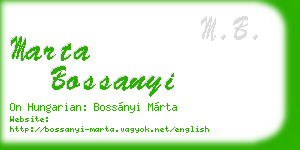 marta bossanyi business card
