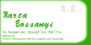 marta bossanyi business card